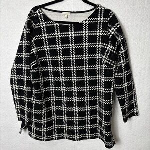 Talbots Plus Black and White Tunic 1X